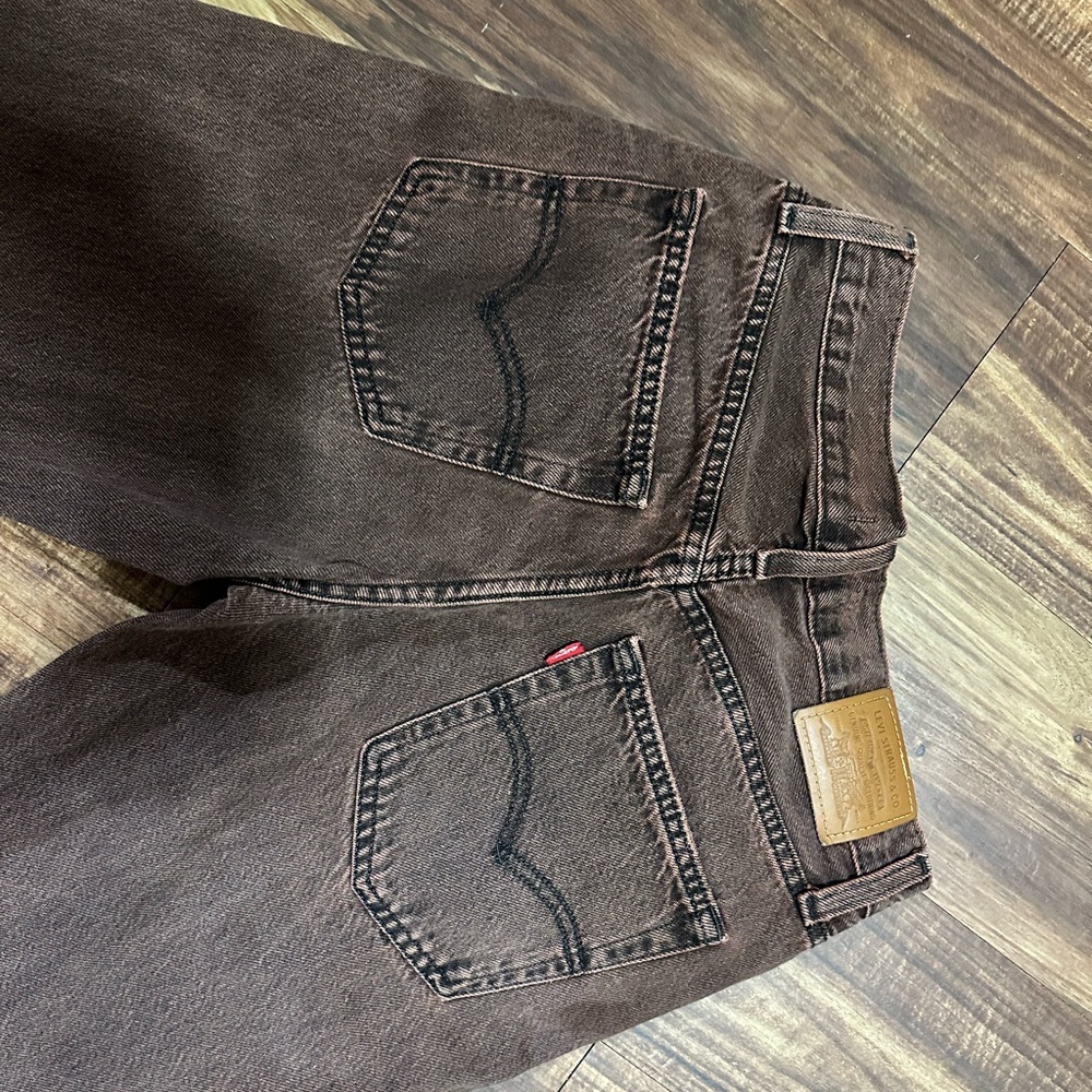 Levi's Premium Chroma Acid Chicory Coffee Brown Baggy Bootcut Jeans 26x31 - Picture 5 of 7